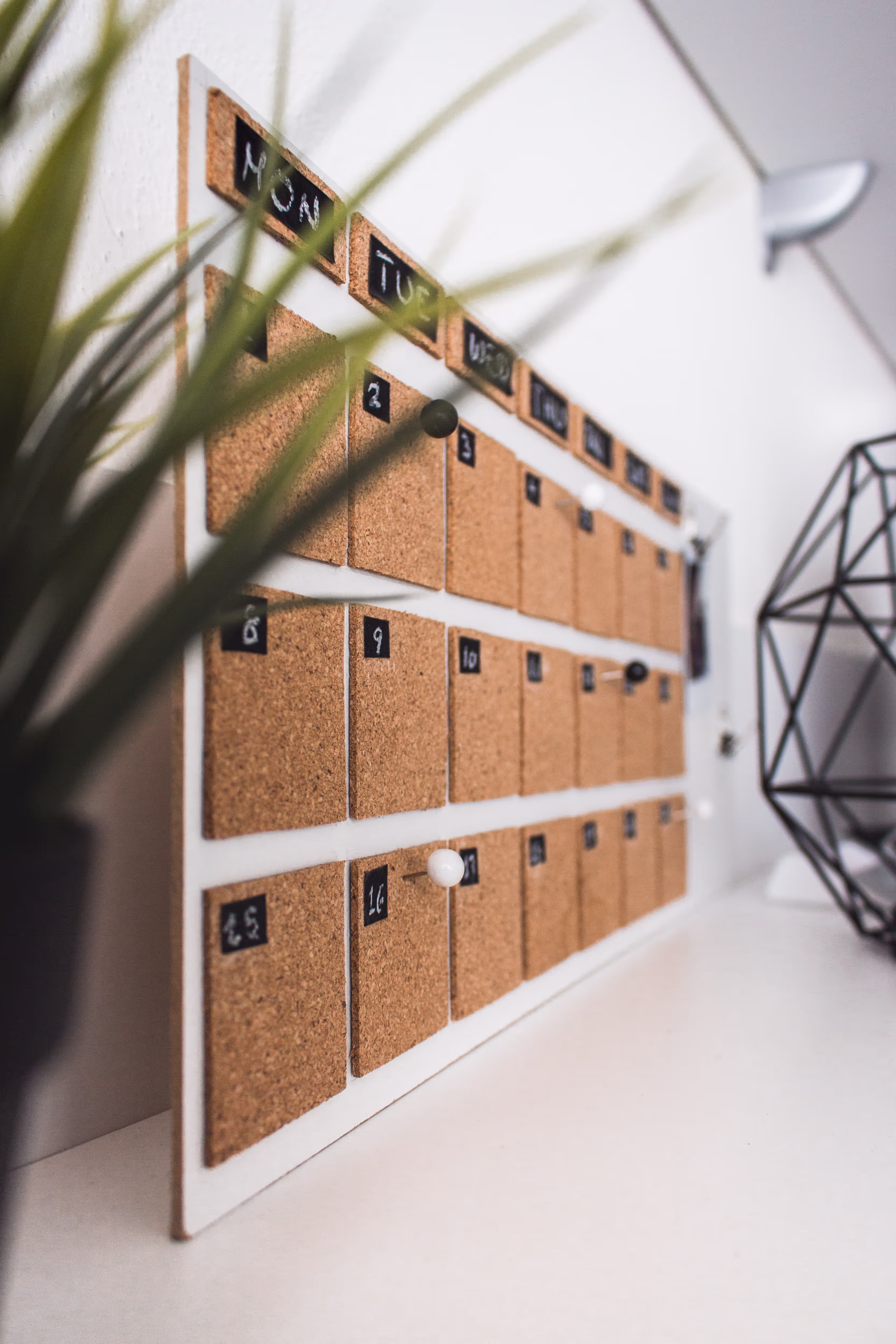 Calendar on table