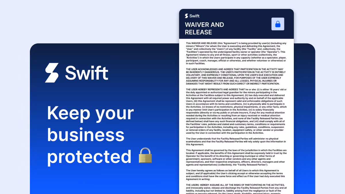 Swift liability waiver template